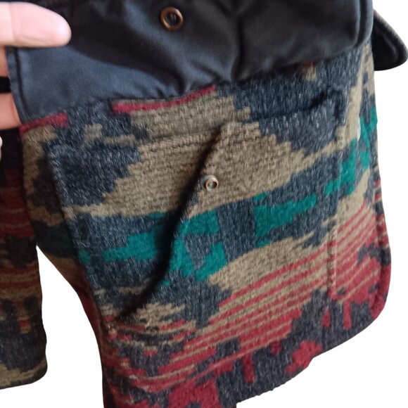 VINTAGE Jacket Womens Large LL Bean Wool Southwest Aztec Navajo Ranch Coat 1990s - Picture 7 of 9